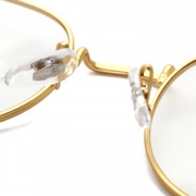 Women's Polycarbonate Retro Metal Frame Clear Lens Round Eyeglass