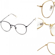 Women's Polycarbonate Retro Metal Frame Clear Lens Round Eyeglass