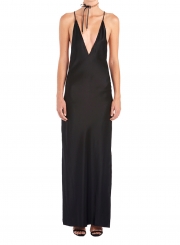 Sexy Women's Deep V Neck Backless High Slit Night Club Dress