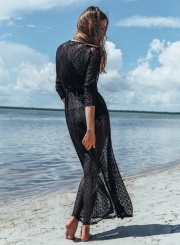 Sexy Women's Boho Lace Beach Long Cardigan Ankle Length Dress