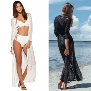 Sexy Women's Boho Lace Beach Long Cardigan Ankle Length Dress
