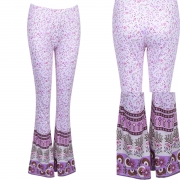 High Waist Printed Slim Fit Flared Casual Pants