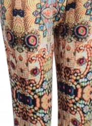 Women's Slim Fit High Waist Printed Flare Pants