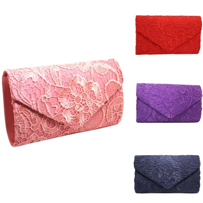 Socialite Floral Lace Evening Club Envelope Clutch Bag stylesimo.com
