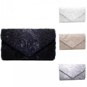 Socialite Floral Lace Evening Club Envelope Clutch Bag