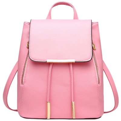 Women's PU Leather Drawstring Zipper Backpack LEXELFASHIONINTSHOPS.com