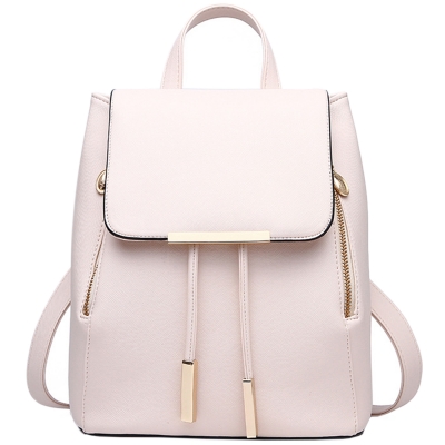 Women's PU Leather Drawstring Zipper Backpack YOUYOUFASHIONEC.com