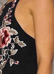 Vogue Women's Halter Backless Floral Embroidery Dress