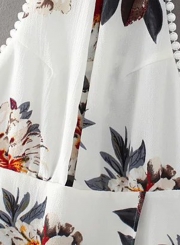Fashion Halter Backless Floral Printed Asymmetrical Dress