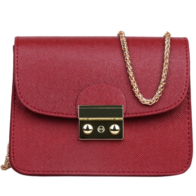Women's PU Leather Cross Chain Shoulder Flap Bag YOUYOUFASHIONEC.com