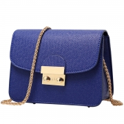 Women's PU Leather Cross Chain Shoulder Flap Bag