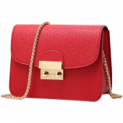 Women's PU Leather Cross Chain Shoulder Flap Bag