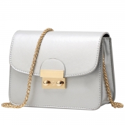 Women's PU Leather Cross Chain Shoulder Flap Bag