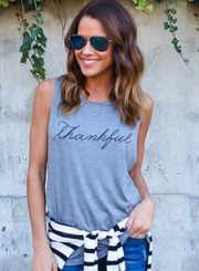 Women's Casual Sleeveless Letter Printed Pullover Tank