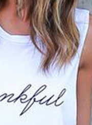 Women's Casual Sleeveless Letter Printed Pullover Tank
