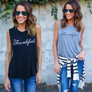 Women's Casual Sleeveless Letter Printed Pullover Tank