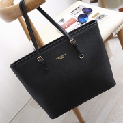 Women's Zipper PU Leather Tote Shoulder Bag