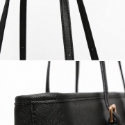 Women's Zipper PU Leather Tote Shoulder Bag