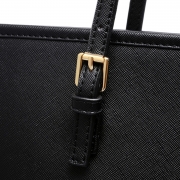 Women's Zipper PU Leather Tote Shoulder Bag