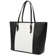 Women's Zipper PU Leather Tote Shoulder Bag