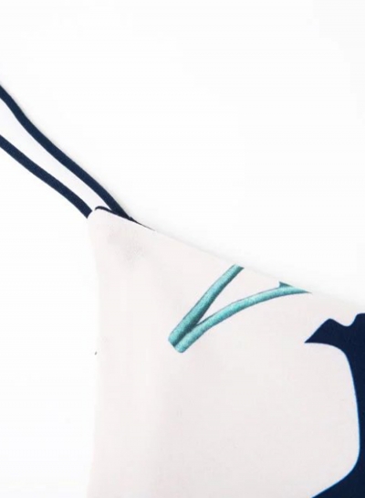 Sleeveless Spaghetti Strap Palm Printed Mini Dress stylesimo.com