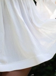 Half Sleeve Off Shoulder Elastic Waist Casual Dress