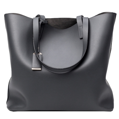 Women's PU Leather Solid Tote Shoulder Bag