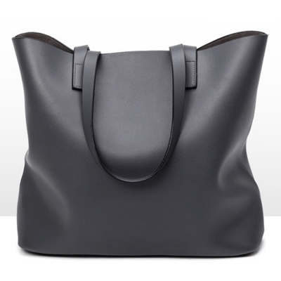 Women's PU Leather Solid Tote Shoulder Bag stylesimo.com