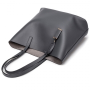 Women's PU Leather Solid Tote Shoulder Bag