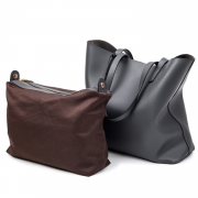 Women's PU Leather Solid Tote Shoulder Bag