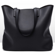 Women's PU Leather Solid Tote Shoulder Bag