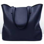 Women's PU Leather Solid Tote Shoulder Bag