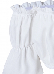 Women's Off Shoulder Short Sleeve Ruffle Crop Top