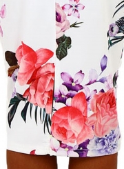 Fashion Off Shoulder Floral Bodycon Midi Night Club Dress