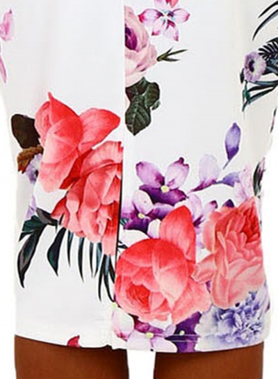 Fashion Off Shoulder Floral Bodycon Midi Night Club Dress stylesimo.com