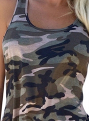Women's Camouflage Printing Racer Back Tank