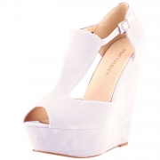 Women's Peep Toe Buckle Wedge High Heels Sandals
