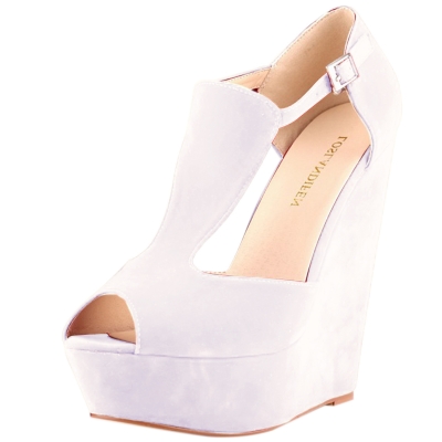 Women's Peep Toe Buckle Wedge High Heels Sandals LZDINTECOMMERCE.com