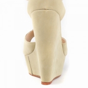 Women's Peep Toe Buckle Wedge High Heels Sandals
