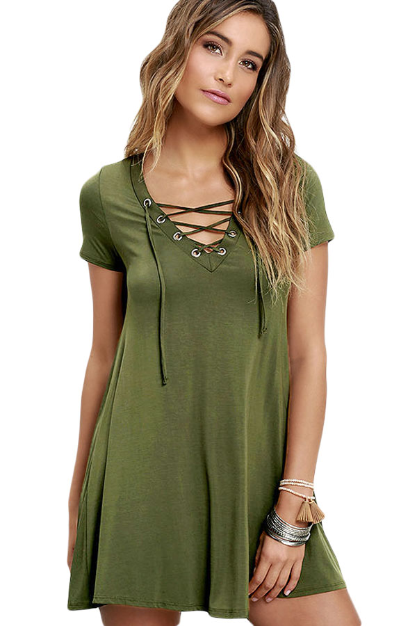 olive green dress casual