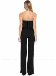 Women's Fashion Tube Backless High Waist Wide Leg Jumpsuit