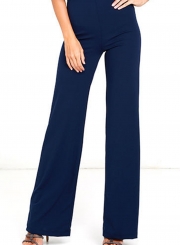 Women's Fashion Tube Backless High Waist Wide Leg Jumpsuit