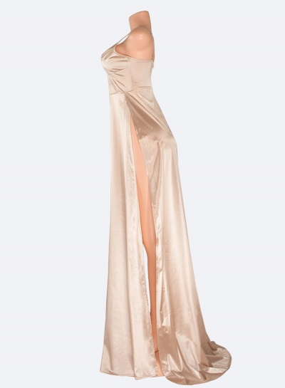Women's Spaghetti Strap High Slit Slim Dress stylesimo.com