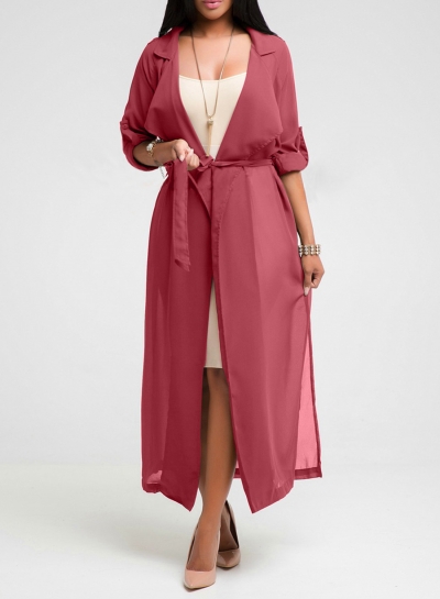 Women's Solid Half Sleeve Open Front Chiffon Kimono