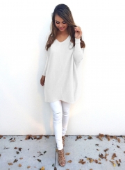 Women's Casual V Neck Long Sleeve Sweater