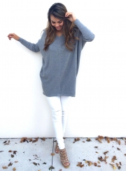 Women's Casual V Neck Long Sleeve Sweater