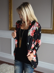 Women's Fashion Long Sleeve Floral Open front Cardigan