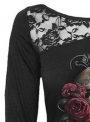 women-s-lace-long-sleeve-halloween-floral-skull-tee
