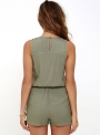 women-solid-sleeveless-romper-army-green-v-neck-short-rompers