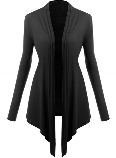 Women's Long Sleeve Open front Irregular Knit Cardigan LZDINTECOMMERCE.com